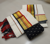 Cotton strips setmundu with blouse