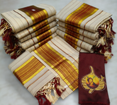 Golden Tissue strips setmundu with blouse