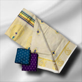 Tissue Multi Colour Self Putta Work Set Saree With Blouse