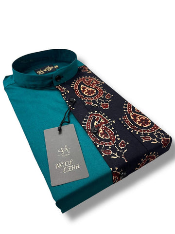 Half and Half Printed Shirt