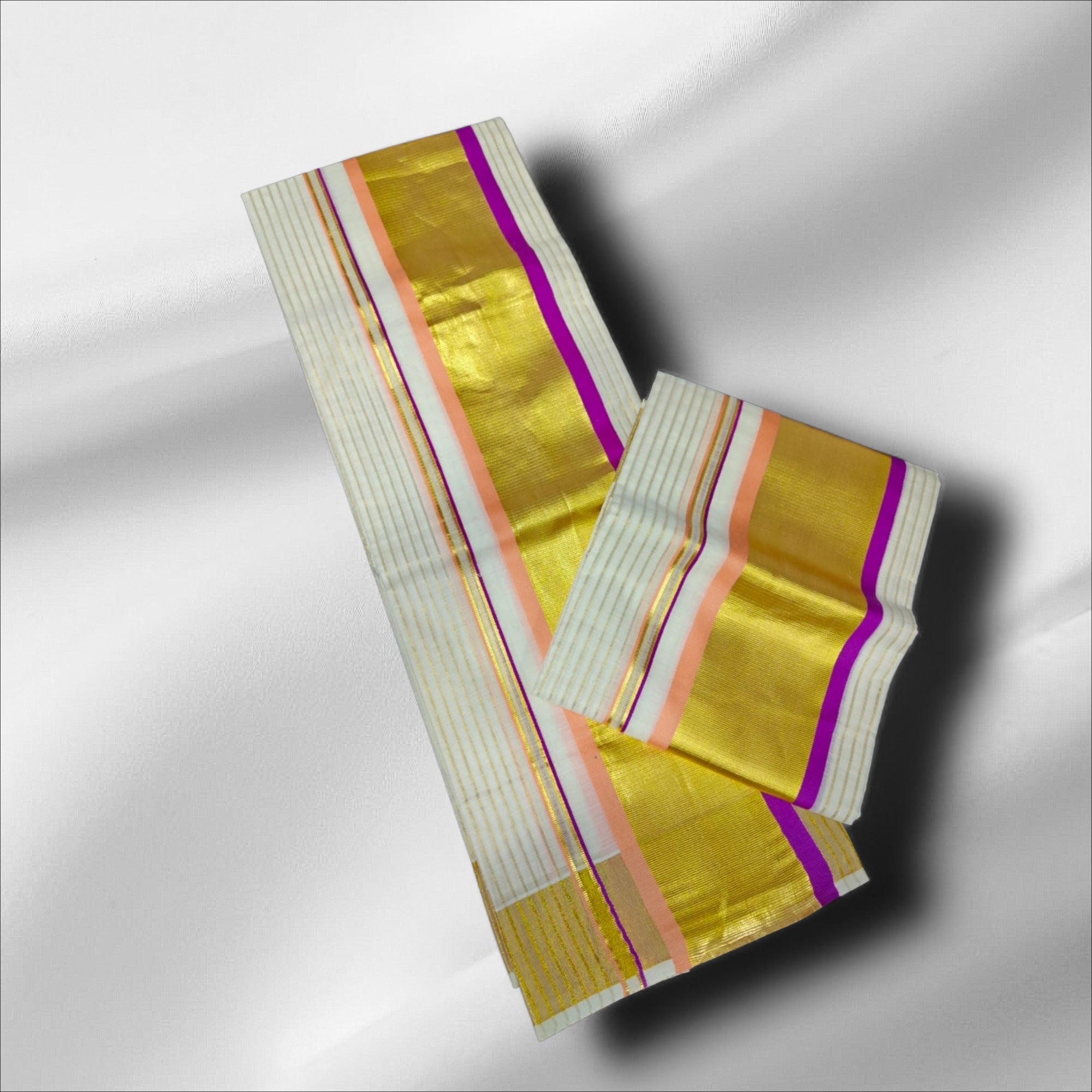 3×4 Premium Cotton Lines Setmundu With Blouse