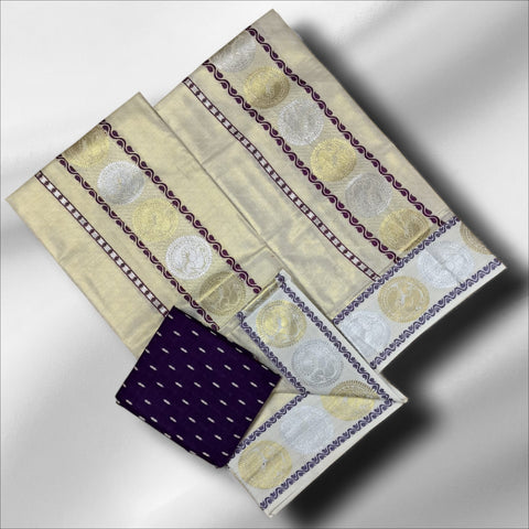 Tissue Embose Jakad Setmundu With Blouse