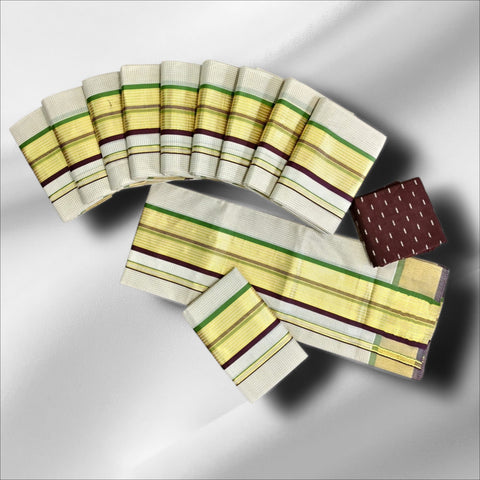 4×4 Premium Micro Check Double Colour Setmundu With Blouse