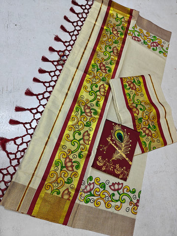 LOTUS PRINTED TISSUE SETMUNDU