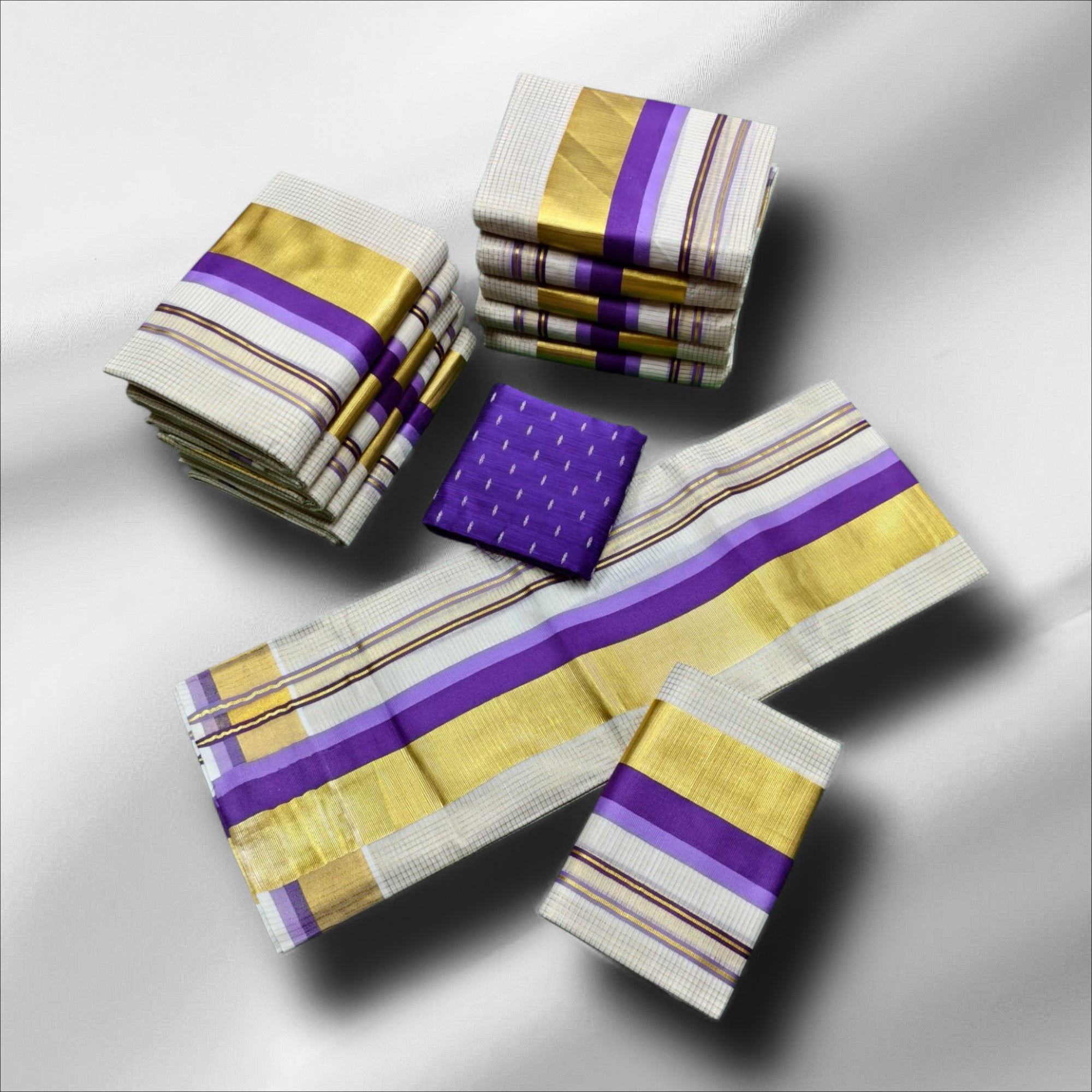 3×5 Micro Checked Setmundu With Blouse