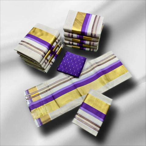 3×5 Micro Checked Setmundu With Blouse