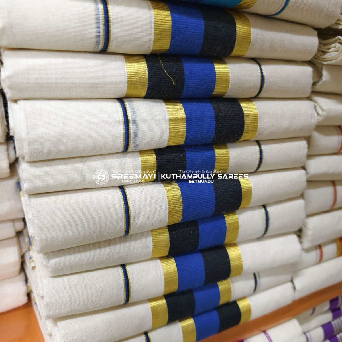 Cotton Double Colour Kasavu Setmundu