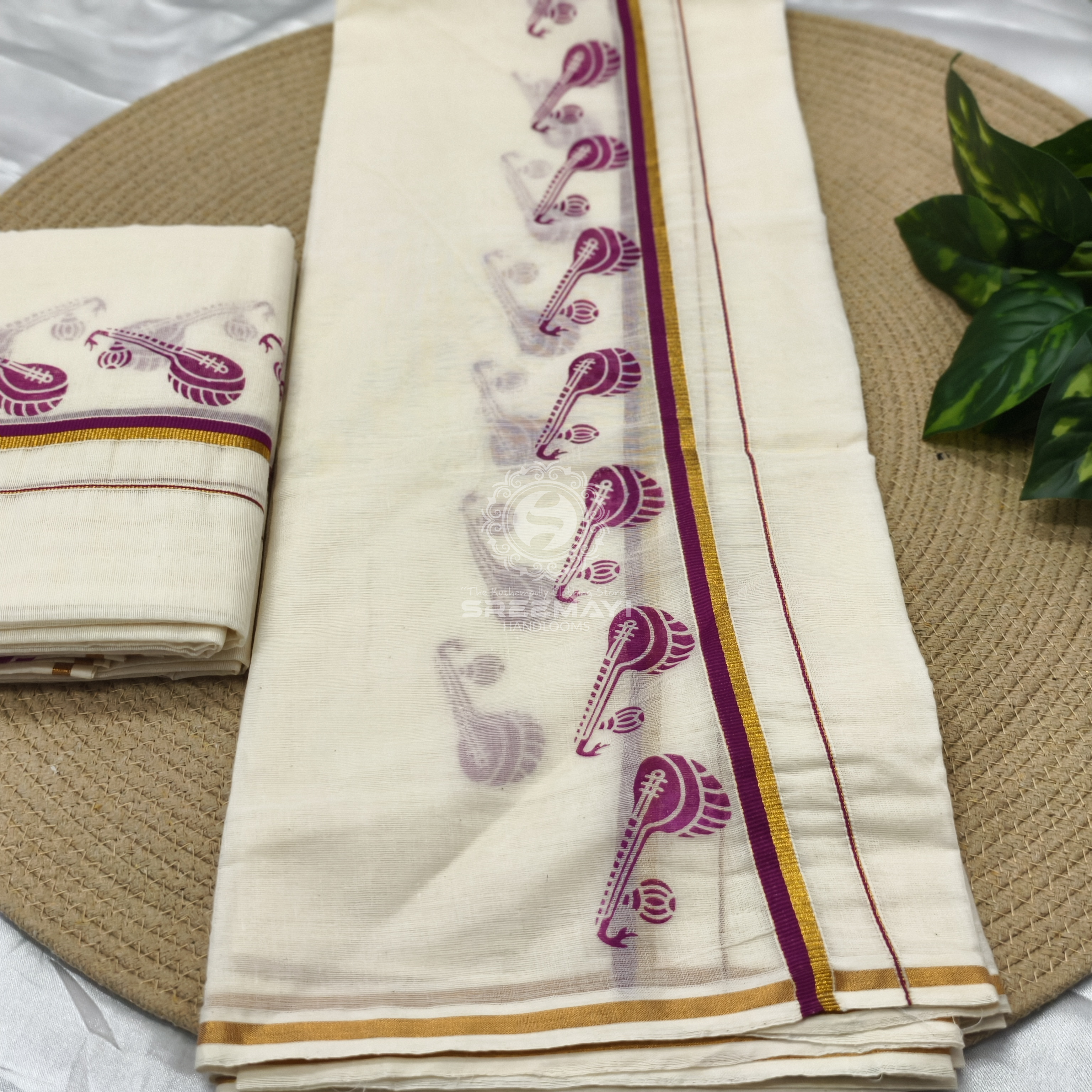 Cotton Puliyirikara printed Setmund 2.80M