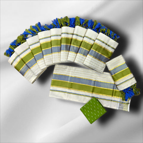 Tissue Half & Half DC Lines Setmundu With Blouse