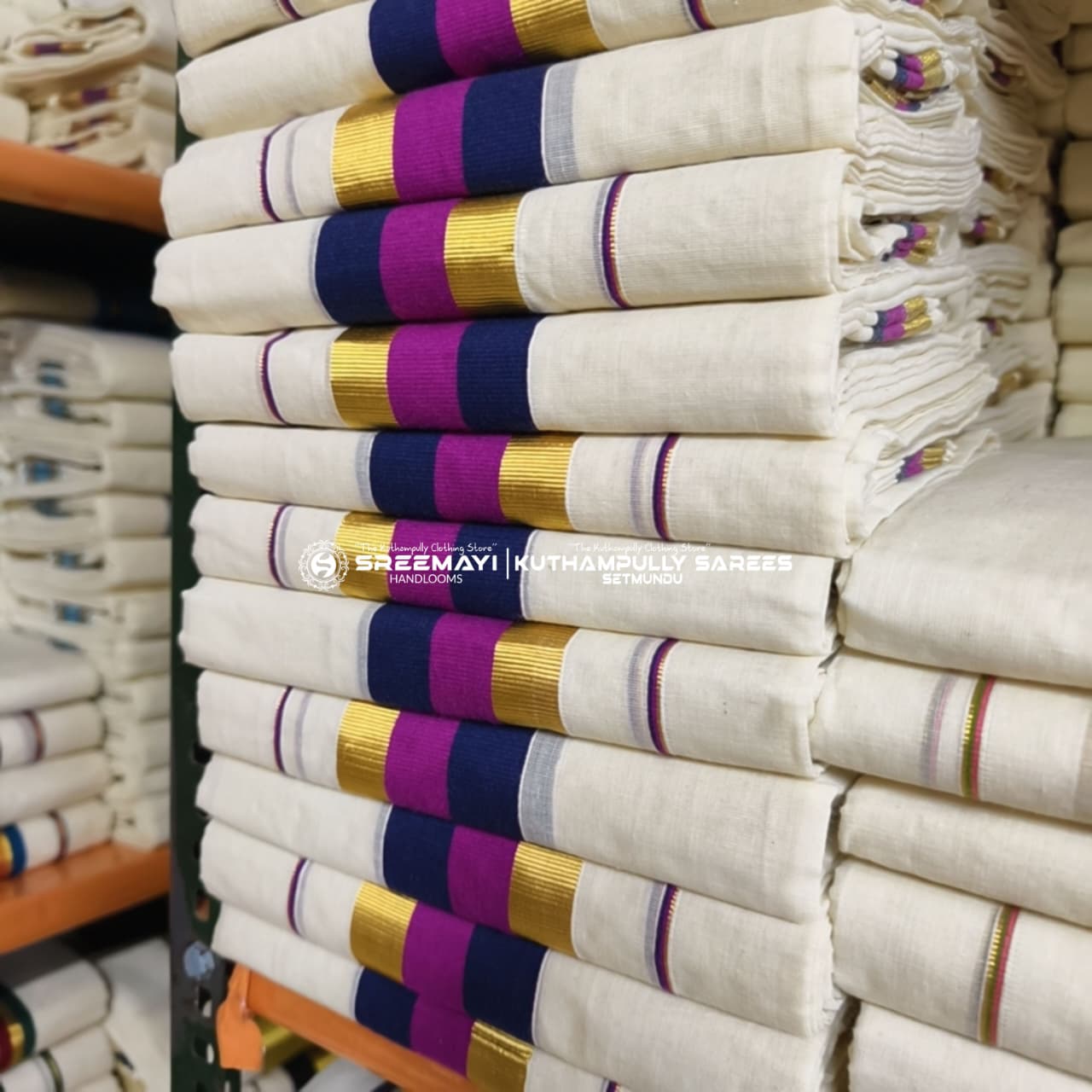 Double Colour Cotton Kasavu Setmundu