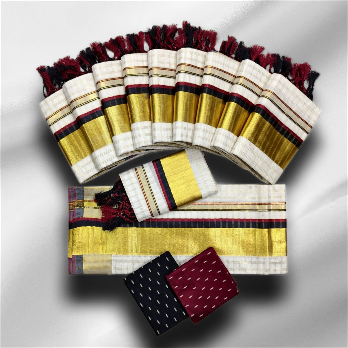3×5 Cotton Fancy Chequed Setmundu With Blouse