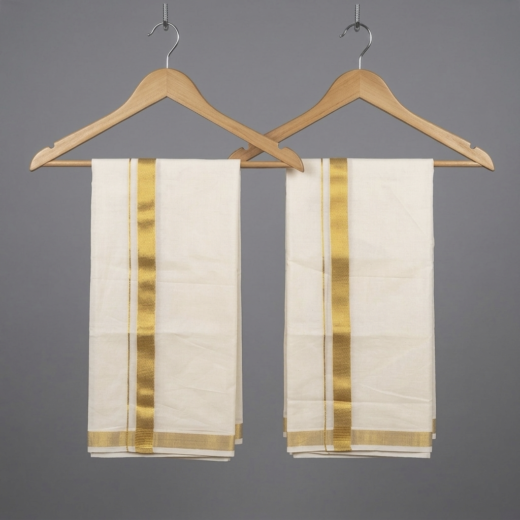 Cotton double dhoti 4 meter
