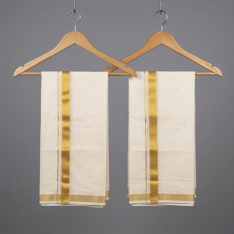 Cotton double dhoti 4 meter