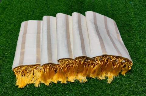 Cotton fancy saree with kunjalam