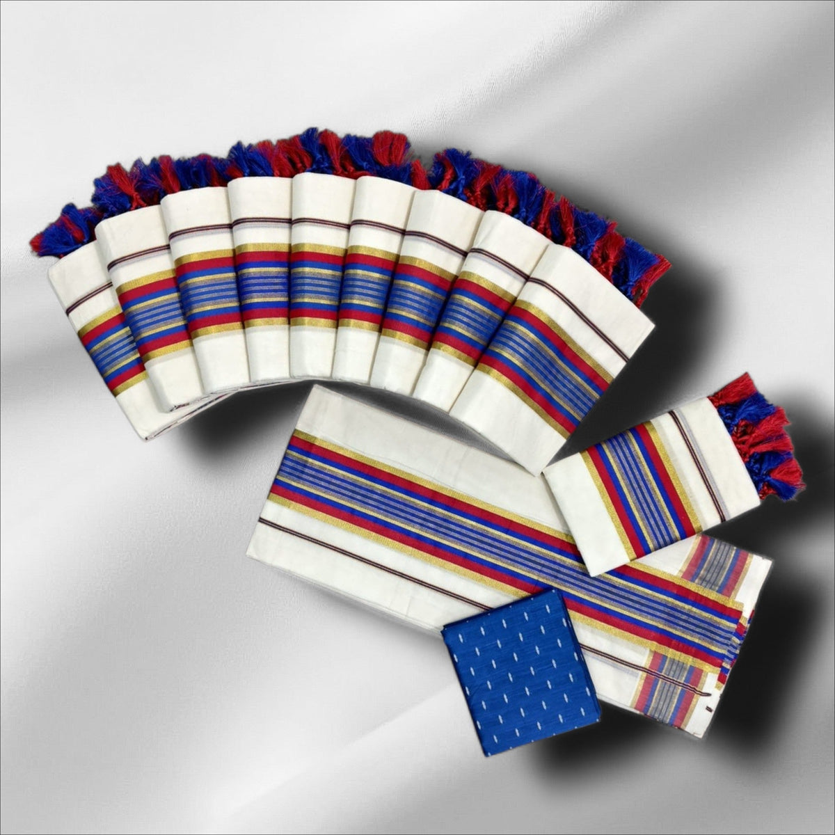 3×4 Cotton Kasavu Fancy Setmundu With Blouse