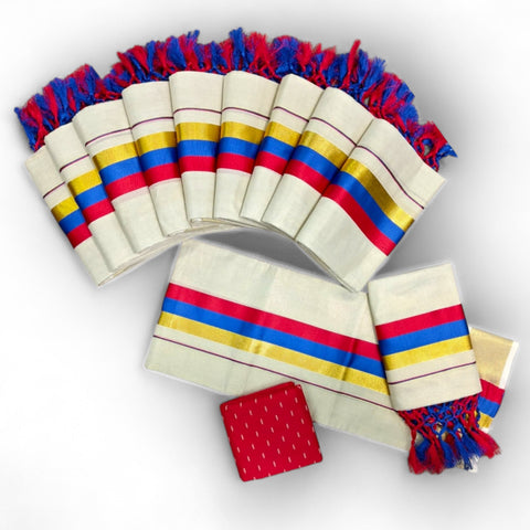 TISSUE DC SETMUNDU WITH TUSSELS