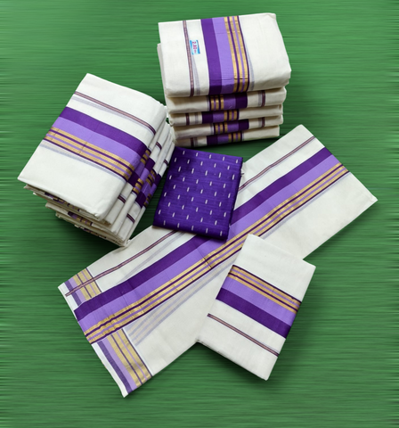 2×3 LIGHT KASAVU FANCY SETMUNDU WITH BLOUSE