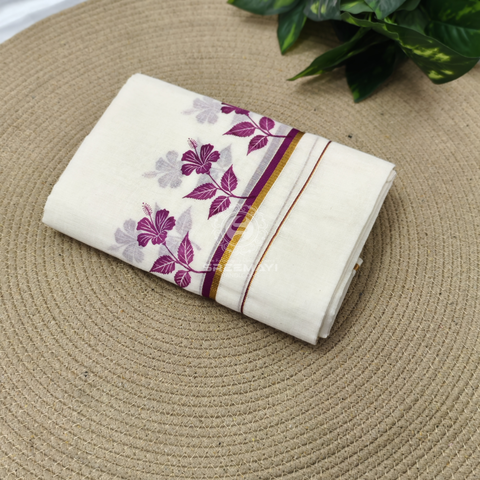 Cotton Puliyirikara printed Setmund 2.80 M