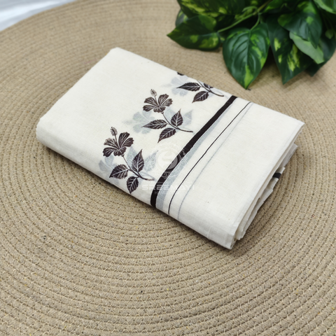 Cotton Puliyirikara printed Setmund 2.80 M