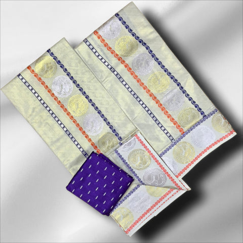 Tissue Embose Jakad Setmundu With Blouse