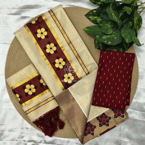 Tissue flower printed setmund 2.80m