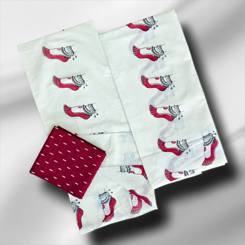 GADA CHELANGA PRINT SETMUNDU WITH BLOUSE