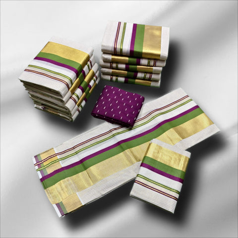 3×5 Micro Checked Setmundu With Blouse
