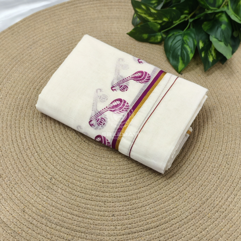 Cotton Puliyirikara printed Setmund 2.80M