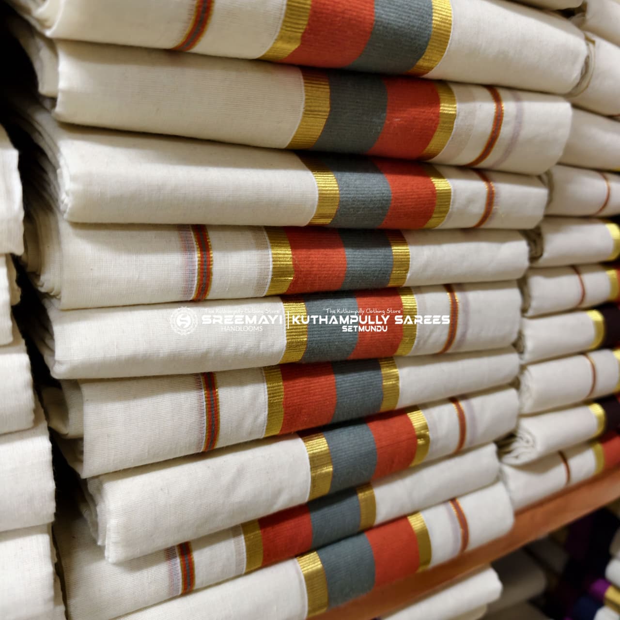 Cotton Double Colour Kasavu Setmundu