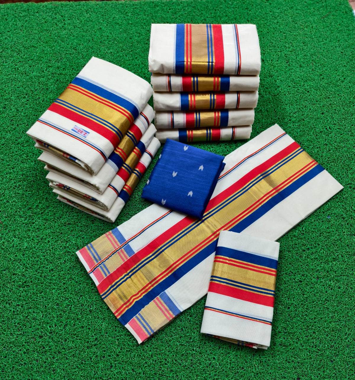 3×4 LIGHT KASAVU FANCY SETMUNDU WITH BLOUSE