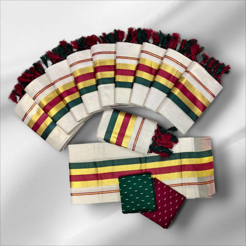 Tissue Fancy Setmundu With Blouse