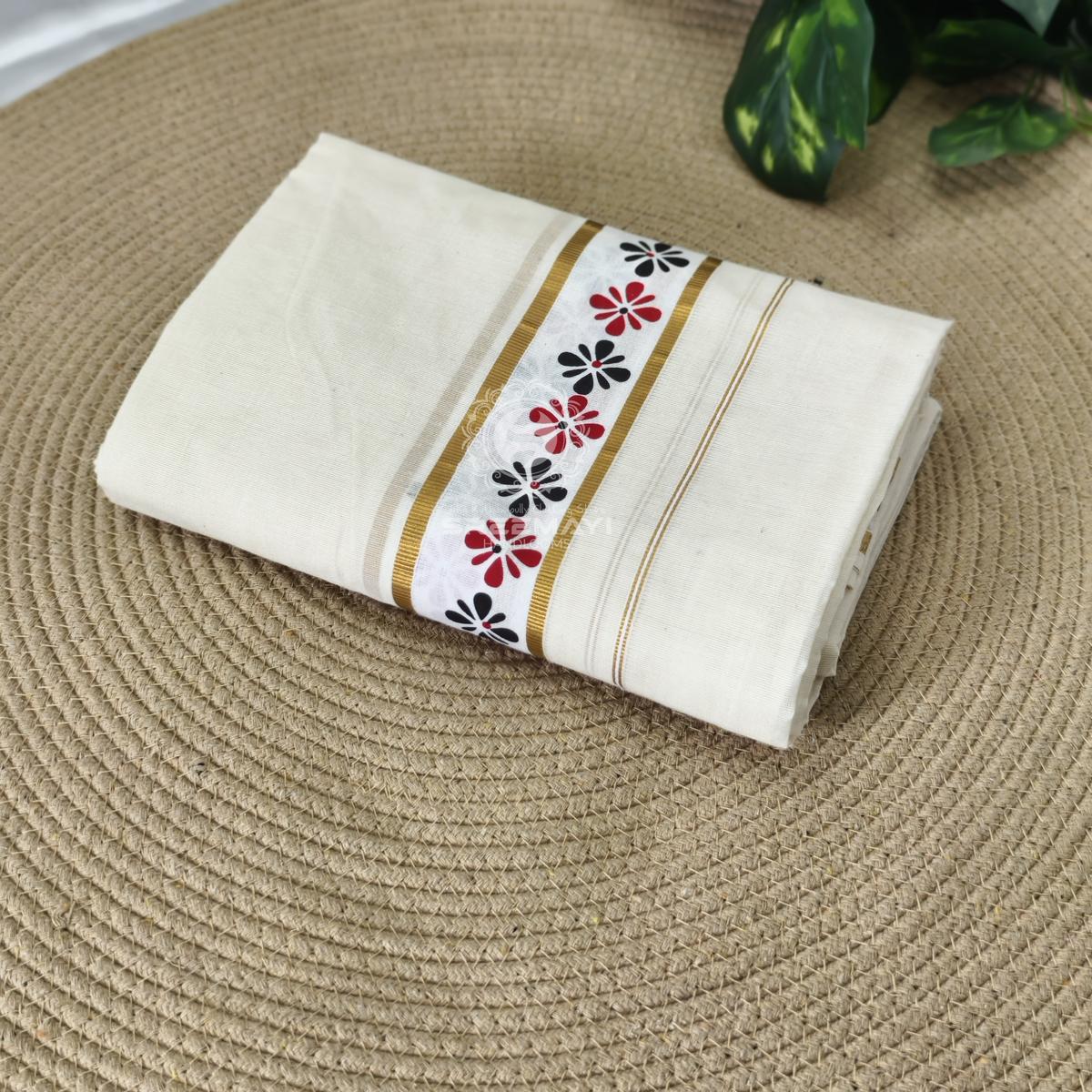 11/2" SALAVAI BORDER PRINT SETMUNDU
Length : 2.80M 
Meterial : cotton