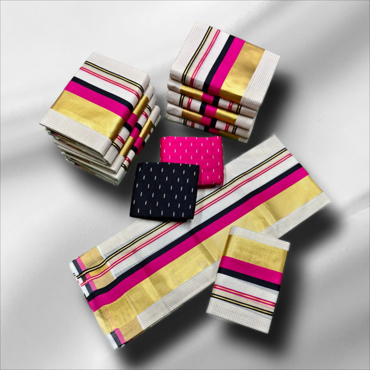 3×5 Micro Checked Setmundu With Blouse