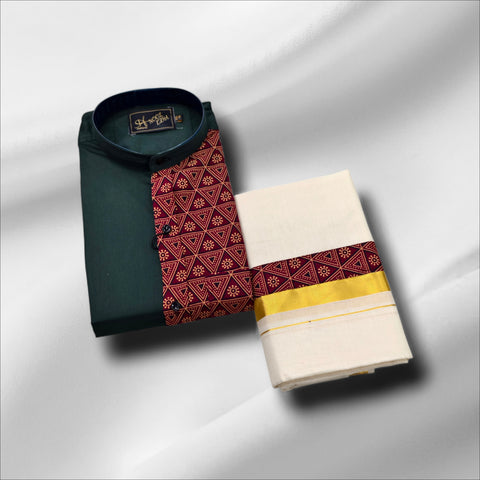 Half & Half Shirts Full sleeve Chainese colar Combo