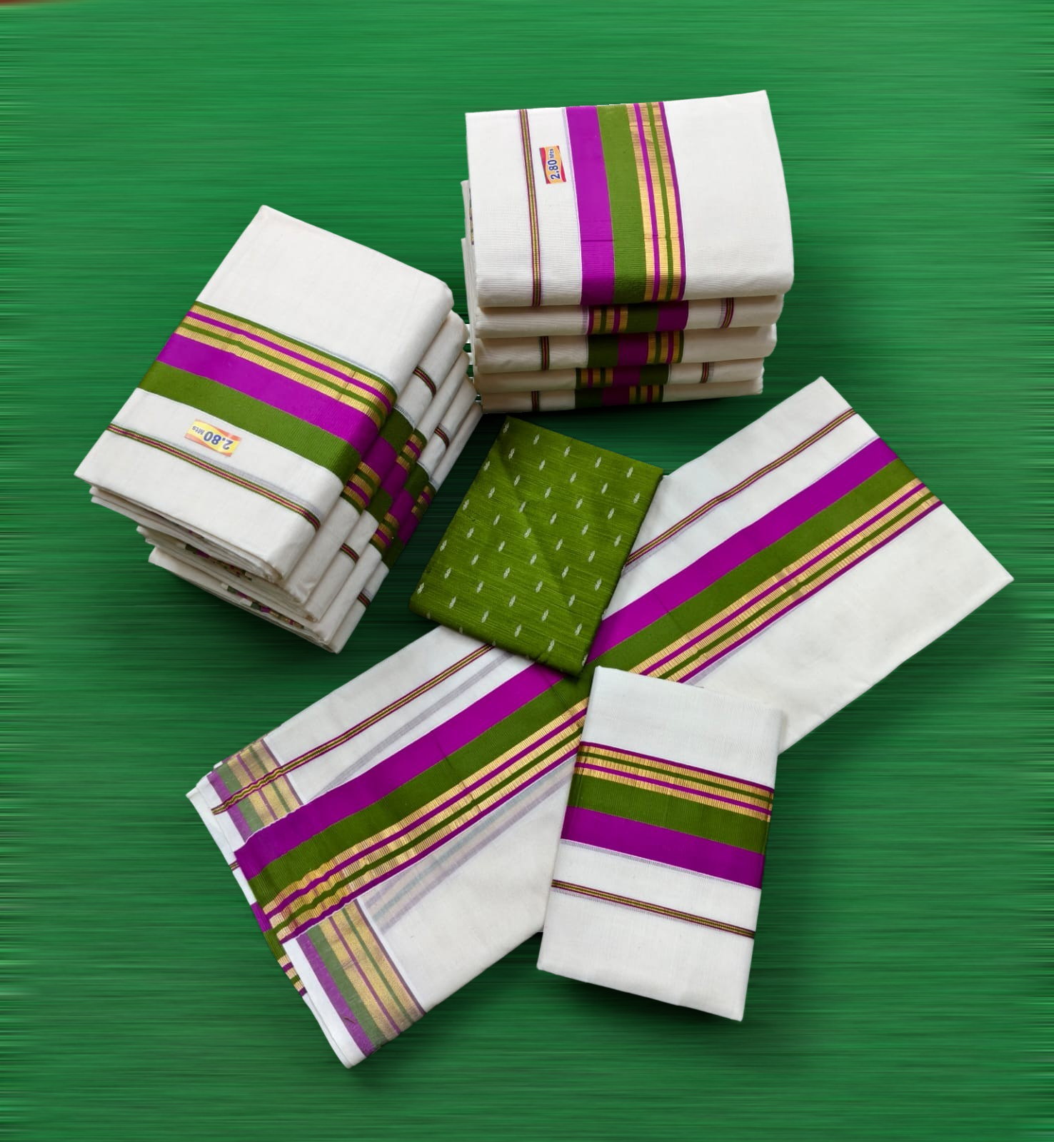 2×3 LIGHT KASAVU FANCY SETMUNDU WITH BLOUSE