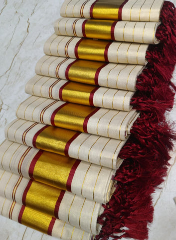 Golden Tissue Kottaram Settumundu with Full Strips 2.80
