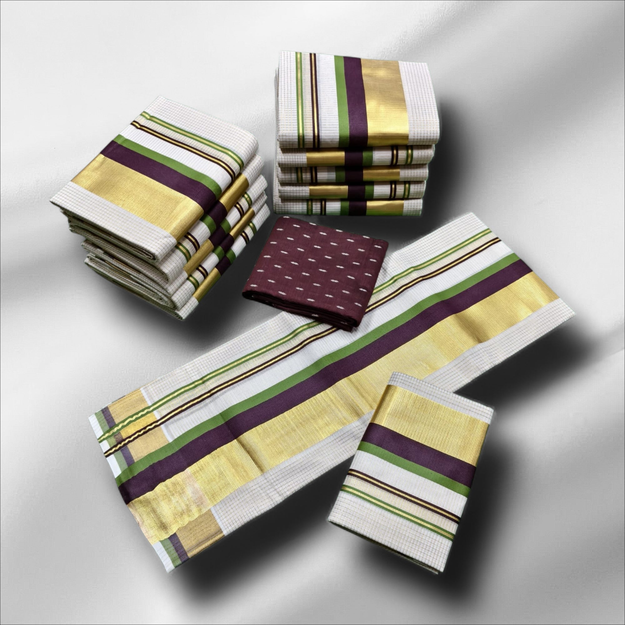 3×5 Micro Checked Setmundu With Blouse