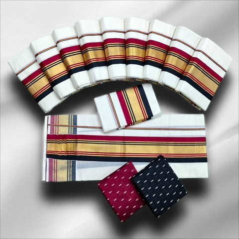 3×4 Light Kasavu Fancy Setmundu