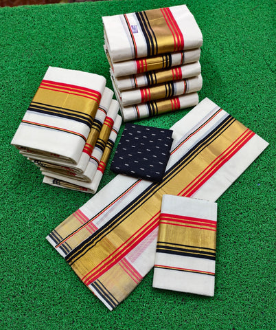 3×4 LIGHT KASAVU FANCY SETMUNDU WITH BLOUSE