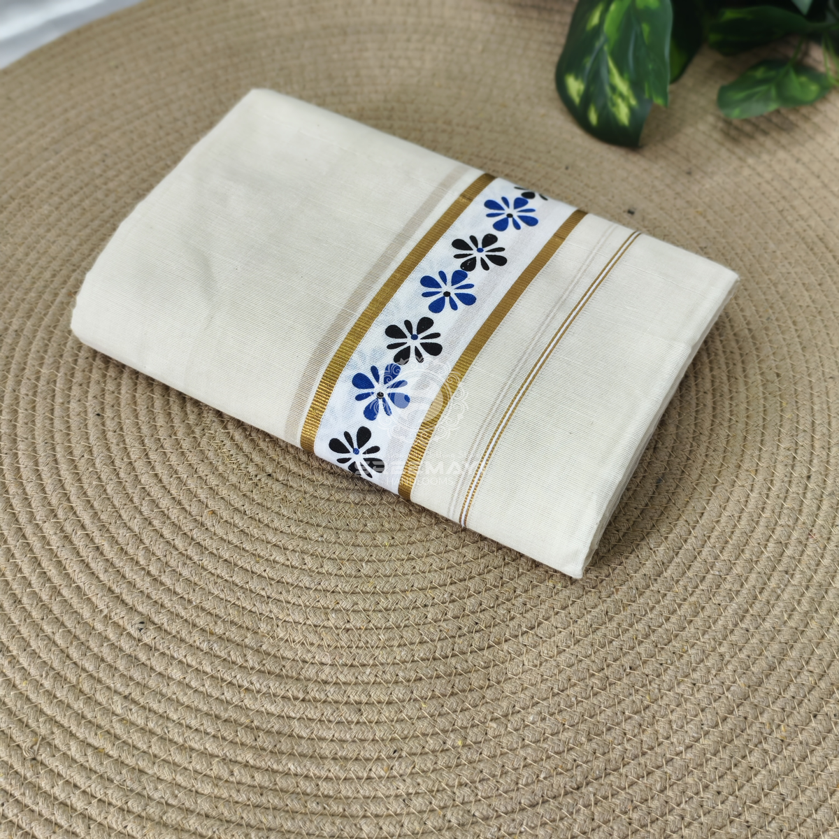 *11/2" SALAVAI BORDER PRINT SETMUNDU* 
Length : 2.80M 
Meterial : cotton